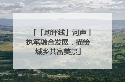 「地评线」河声丨执笔融合发展，描绘城乡共富美景
