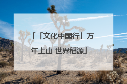 「文化中国行」万年上山 世界稻源