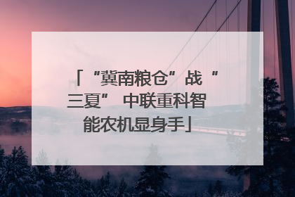 “冀南粮仓”战“三夏” 中联重科智能农机显身手