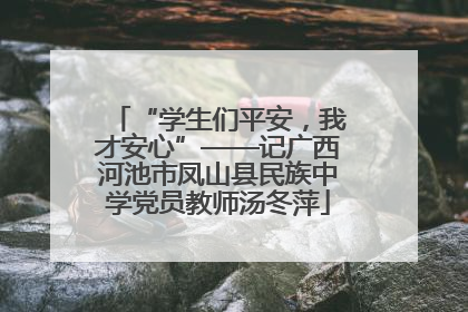 “学生们平安，我才安心”——记广西河池市凤山县民族中学党员教师汤冬萍