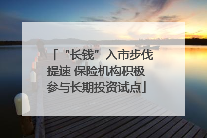 “长钱”入市步伐提速 保险机构积极参与长期投资试点
