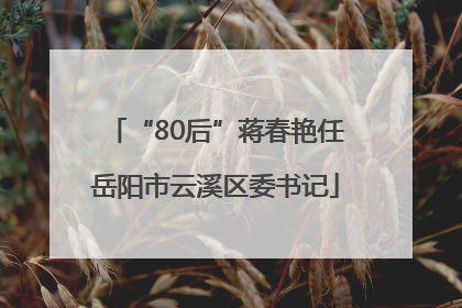 “80后”蒋春艳任岳阳市云溪区委书记