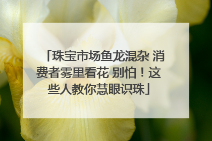 珠宝市场鱼龙混杂 消费者雾里看花 别怕！这些人教你慧眼识珠