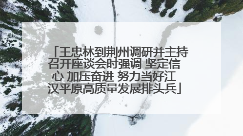 王忠林到荆州调研并主持召开座谈会时强调 坚定信心 加压奋进 努力当好江汉平原高质量发展排头兵