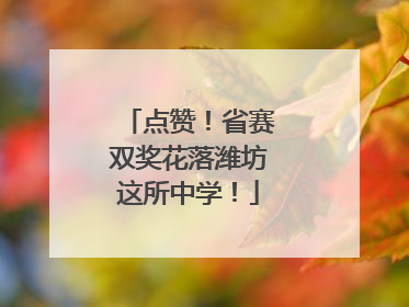 点赞！省赛双奖花落潍坊这所中学！