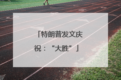特朗普发文庆祝：“大胜”