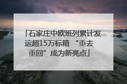 石家庄中欧班列累计发运超15万标箱 “重去重回”成为新亮点