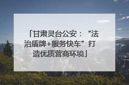 甘肃灵台公安：“法治盾牌+服务快车”打造优质营商环境