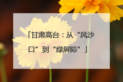 甘肃高台：从“风沙口”到“绿屏障”