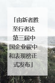 由新者胜 至行者达 第三届中国企业碳中和表现榜正式发布