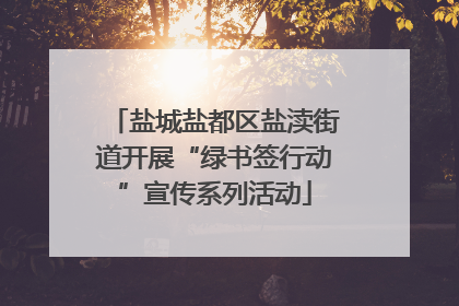 盐城盐都区盐渎街道开展“绿书签行动”宣传系列活动