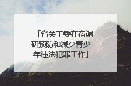 省关工委在宿调研预防和减少青少年违法犯罪工作