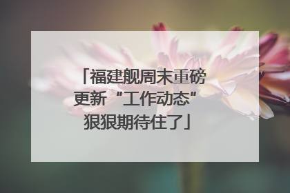 福建舰周末重磅更新“工作动态” 狠狠期待住了