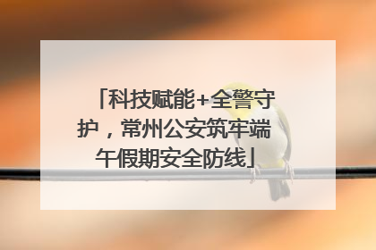 科技赋能+全警守护，常州公安筑牢端午假期安全防线