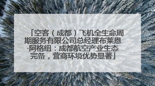 空客（成都）飞机全生命周期服务有限公司总经理布莱恩·阿格纽：成都航空产业生态完备，营商环境优势显著