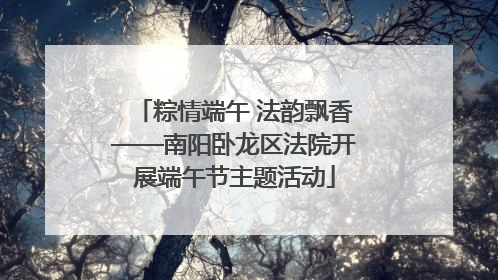 粽情端午 法韵飘香——南阳卧龙区法院开展端午节主题活动
