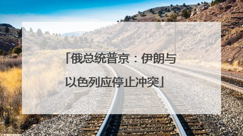 俄总统普京：伊朗与以色列应停止冲突