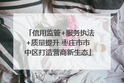 信用监管+服务执法+质量提升 枣庄市市中区打造营商新生态