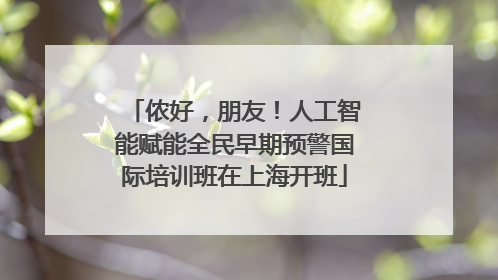 侬好，朋友！人工智能赋能全民早期预警国际培训班在上海开班