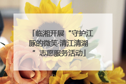 临湘开展“守护江豚的微笑·清江清湖”志愿服务活动