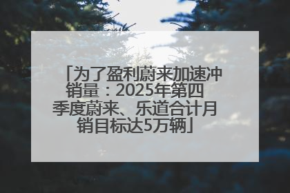 为了盈利蔚来加速冲销量：2025年第四季度蔚来、乐道合计月销目标达5万辆