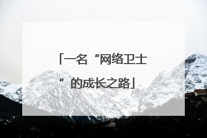 一名“网络卫士”的成长之路