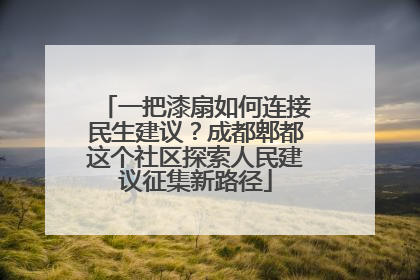 一把漆扇如何连接民生建议？成都郫都这个社区探索人民建议征集新路径