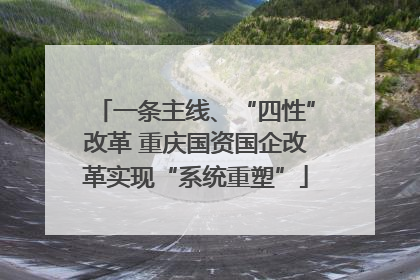 一条主线、“四性”改革 重庆国资国企改革实现“系统重塑”