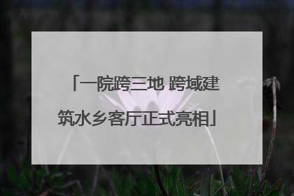 一院跨三地 跨域建筑水乡客厅正式亮相