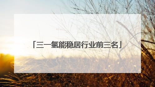 三一氢能稳居行业前三名