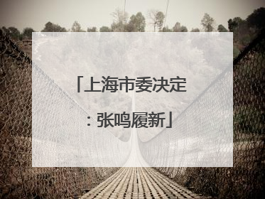 上海市委决定：张鸣履新