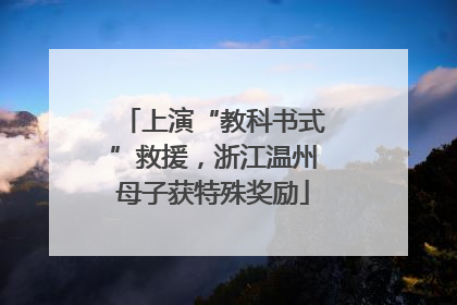 上演“教科书式”救援，浙江温州母子获特殊奖励