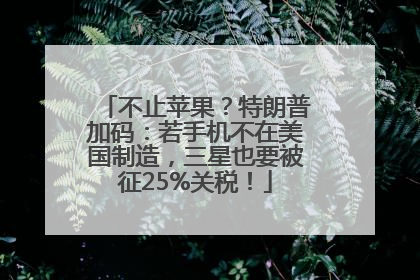 不止苹果？特朗普加码：若手机不在美国制造，三星也要被征25%关税！