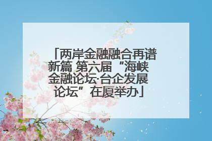 两岸金融融合再谱新篇 第六届“海峡金融论坛·台企发展论坛”在厦举办
