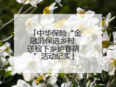 中华保险“金融消保进乡村 送检下乡护春耕”活动纪实