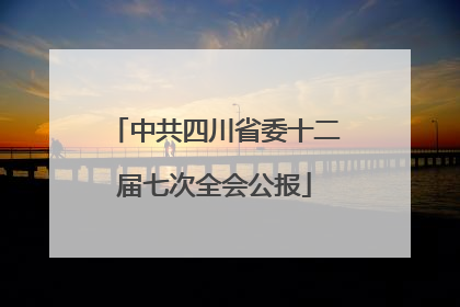 中共四川省委十二届七次全会公报