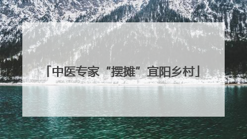 中医专家“摆摊”宜阳乡村
