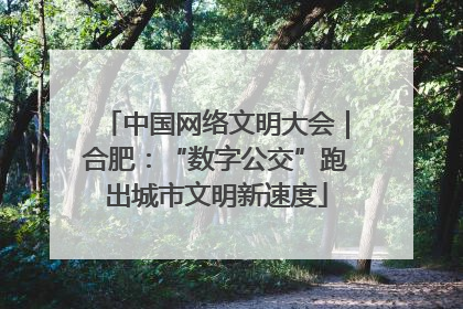 中国网络文明大会｜合肥：“数字公交”跑出城市文明新速度