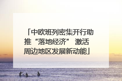 中欧班列密集开行助推“落地经济” 激活周边地区发展新动能