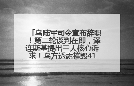 乌陆军司令宣布辞职！第二轮谈判在即，泽连斯基提出三大核心诉求！乌方透露摧毁41架俄战略轰炸机