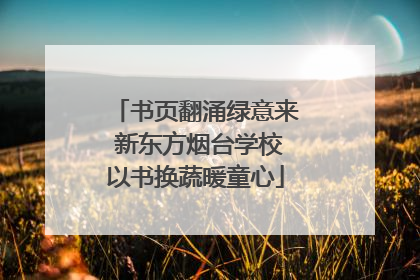 书页翻涌绿意来 新东方烟台学校以书换蔬暖童心
