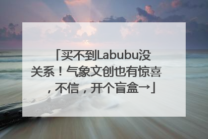 买不到Labubu没关系！气象文创也有惊喜，不信，开个盲盒→