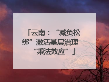 云南：“减负松绑”激活基层治理“乘法效应”