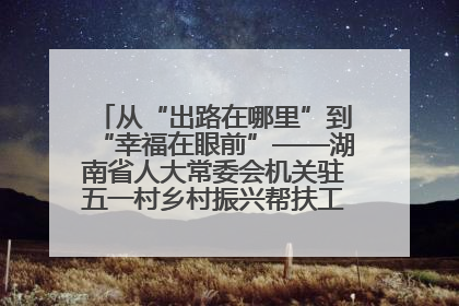 从“出路在哪里”到“幸福在眼前”——湖南省人大常委会机关驻五一村乡村振兴帮扶工作队书写振兴答卷
