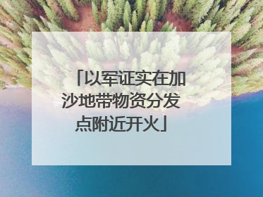 以军证实在加沙地带物资分发点附近开火