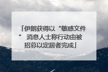 伊朗获得以“敏感文件” 消息人士称行动由被招募以定居者完成