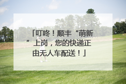 叮咚！顺丰“萌新”上岗，您的快递正由无人车配送！