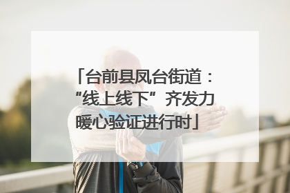 台前县凤台街道：“线上线下”齐发力 暖心验证进行时