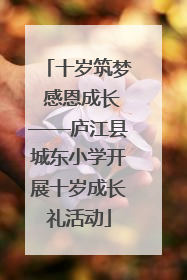 十岁筑梦 感恩成长——庐江县城东小学开展十岁成长礼活动