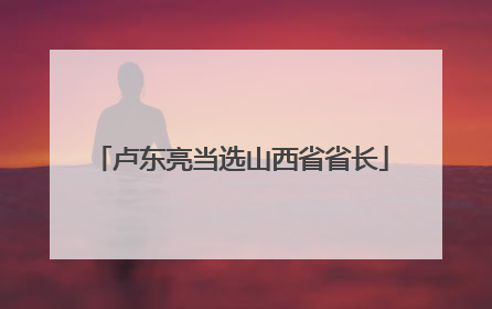 卢东亮当选山西省省长